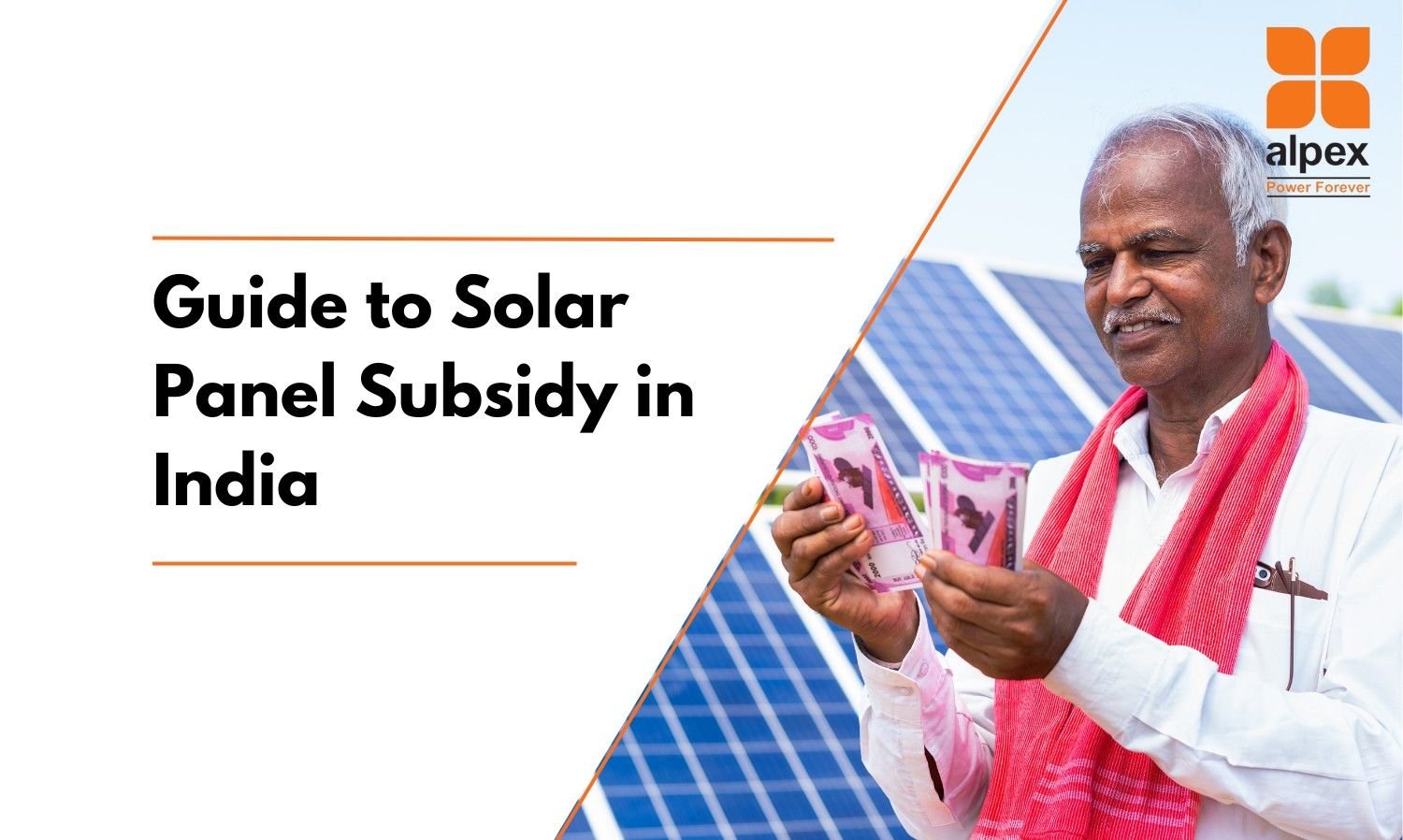 An Indian person getting subsidy money from government to install solar panels.